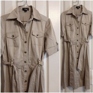 Tahari Arthur S. Levine Coat Safari Dress Cotton Blend Size 2